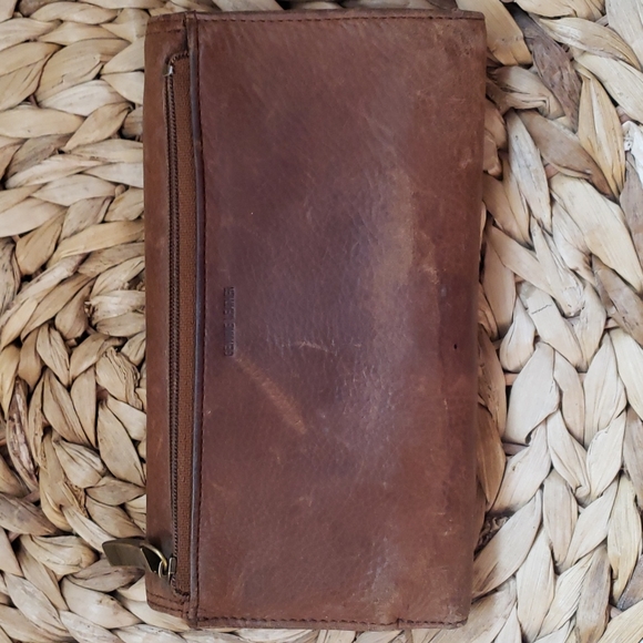 Vintage Fossil Leather Wallet w/ Checkbook - Picture 2 of 10